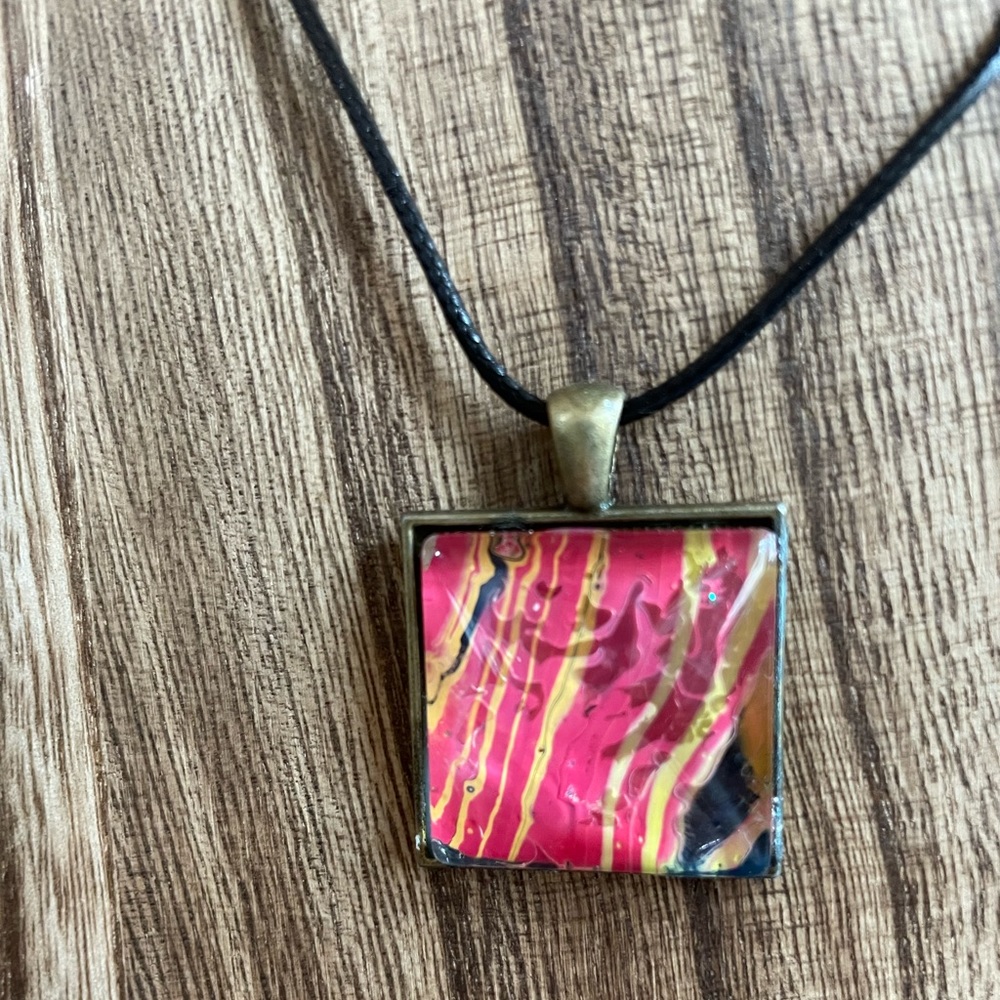 Square pink pendant